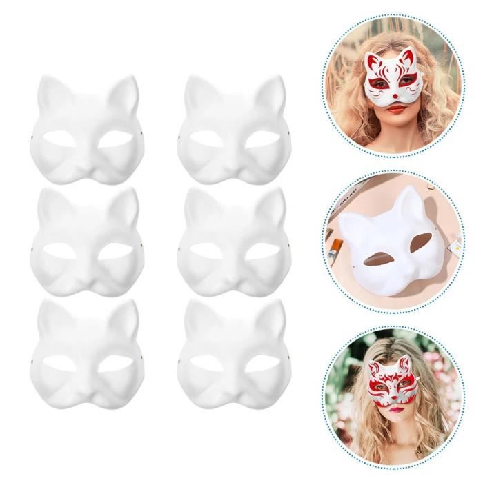 1 Pcs masque de chat blanc déguisement carnaval, fêtes, animaux décoration  mariage, anniversaire, - Cdiscount Maison
