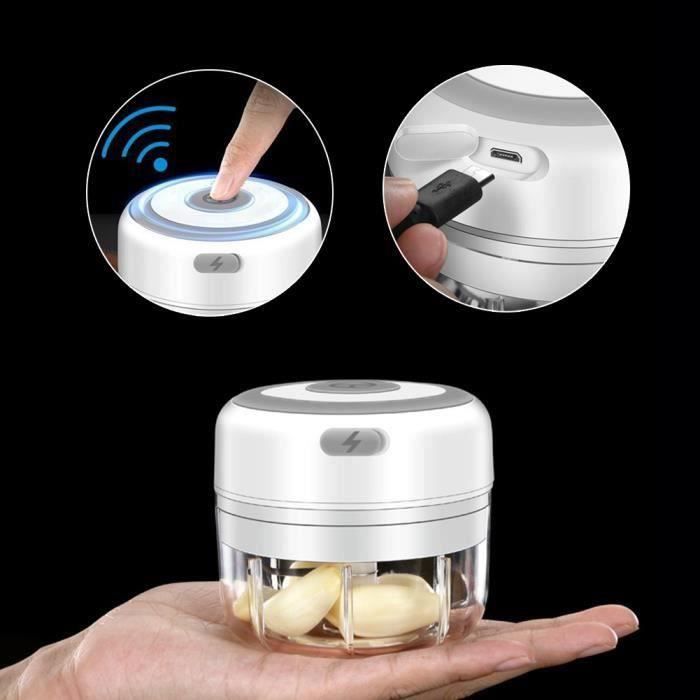Hachoir électrique Multifonction - 350 Ml, 5W, Pour Ail, Légumes, Viande, Noix, Avec Lames Inox, Rechargeable USB