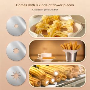 Churrera Professionnelle En Acier Inoxydable - Machine à Churros Et Biscuits Avec 8 Disques