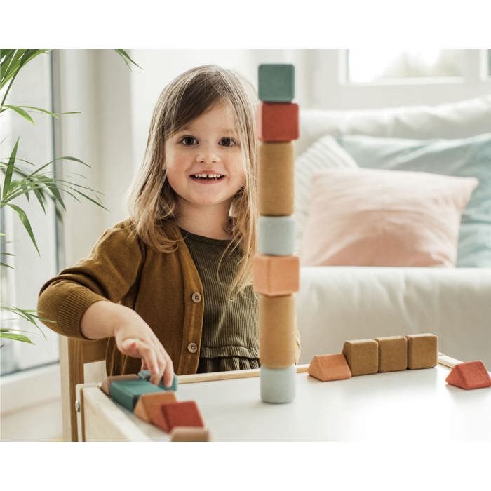 Eichhorn - Lot de 9 blocs de construction avec 6 motifs inclus - 9 pièces, 10,5 x 10,5 cm, en pin certifié FSC, à partir de 2 ans
