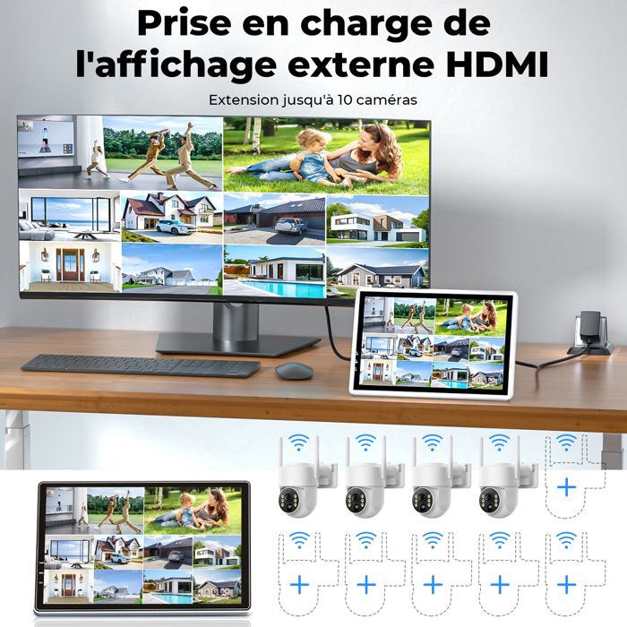 CAMCAMP Kit Caméra Surveillance WiFi Exterieure Sans Fil Solar Security