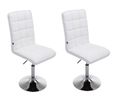 Lot de 2 chaises de salle à manger hauteur reglable en synthetique blanc-0
