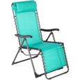 Chaise de jardin textilène - HESPERIDE - SILOS - Aluminium - Vert - 1 personne - Facile à nettoyer-0