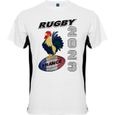 T-shirt bicolor "RUGBY FRANCE 2023" | Tee shirt noir et blanc coupe du monde de rugby 2023 du S au XXL-0