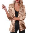 Blazer Paillettes Femme – Veste Sequins Longue Manches, Look Party & Soirée Brillant