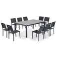 Ensemble table et chaises de jardin OVIALA - Gris - Rectangulaire - 182 x 121 x 74 cm - Aluminium - 10 personnes-0