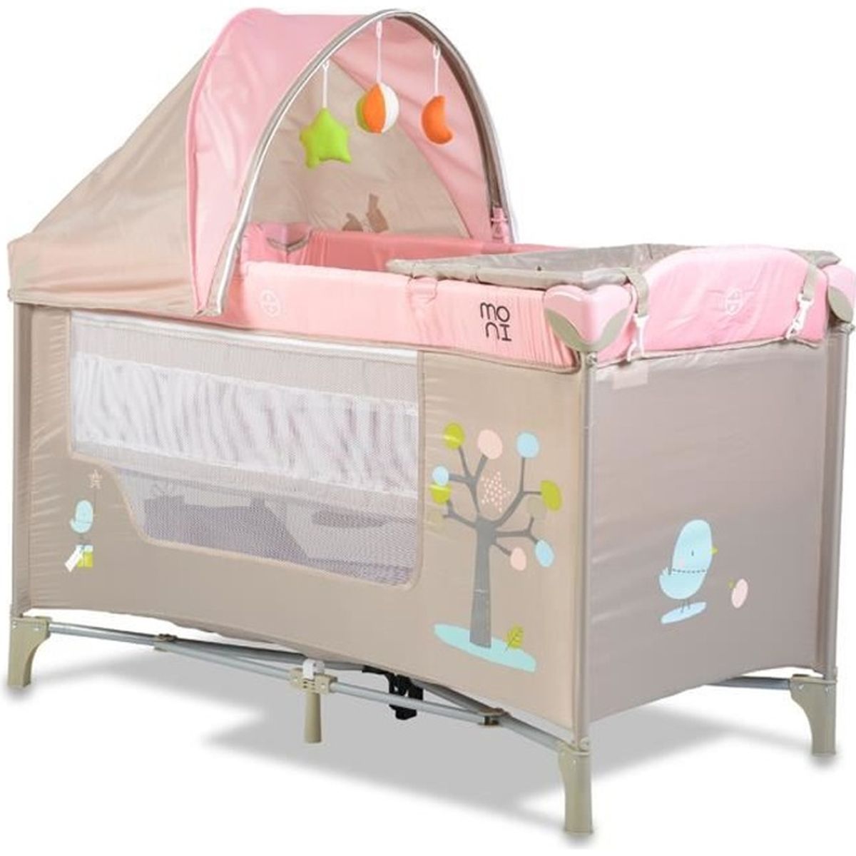 Lit Parapluie Bebe Lit Pliant A 2 Niveaux Friend Rose Cdiscount Puericulture Eveil Bebe