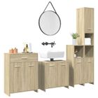 vidaXL Ensemble de meubles de salle de bain 4 pcs chêne sonoma, armoire de salle de bain, placard de salle de bain, meuble 3325044