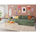 BESTMOBILIER Rebecca - canapé d'angle droit 4 places convertible avec coffre en velours texturé - Vert sauge