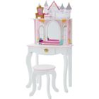 Ensemble coiffeuse et chaise enfant, Teamson Kids, blanc/rose, 60 X 32 X 118