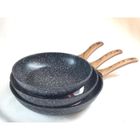 GENERIC Poêles sauteuse - PRO - Lot de 3 - Pierre de marbre - Anti rayures - Tous feux