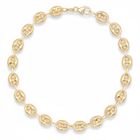 Bracelet Grain de Café - L'ATELIER D'AZUR - Or Jaune 375/000 - Longueur 21 cm - Largeur 6 mm