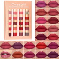 CmaaDu brillant à lèvres 20colors(4PCS/set) résistant à l’eau longue durée coloration facile rendu des couleurs