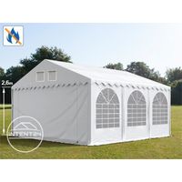 Tente de réception TOOLPORT 5x6 m XXL - PVC anti-feu - H. 2,6 m - Blanc