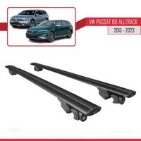 Compatible avec VW Passat B8 Alltrack 2015-2023 HOOK Barres de Toit Railing Porte-Bagages de voiture Avec verrouillable Alu NOIR
