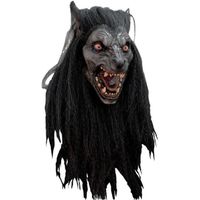 Masque de loup-garou Black Moon - HORRORSHOP - Déguisement d'Halloween - Noir et gris - Adulte