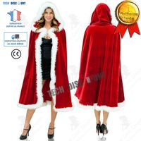 LCC® cape de mère noël adulte femme déguisement sexy habillement rouge velours long costume célébration fête soirée classique