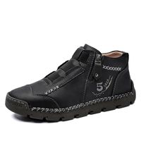 Chaussures de luxe en cuir véritable pour hommes - GYROOR - Noir - Basse - Lacets