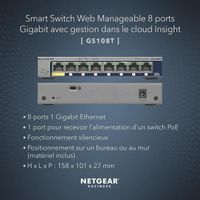 NETGEAR Switch Gigabit Ethernet 8 ports GS108T-300PES