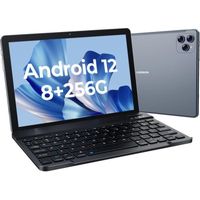 Tablette Tactile UVERBON - 10.1" HD - RAM 8 Go - Stockage 256 Go - Trois Caméras - Android - 5G WIFI + Carte Réseau - Argent + Gris