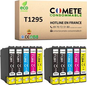 Cartouches D'encre Compatibles Epson 1295 XL X 8 - Série Pomme - Neuf Garantie 1 An
