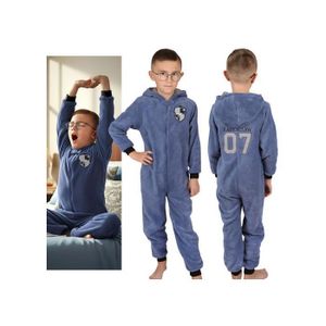 Pyjama Combinaison Enfant Hiver - Grenouillère Polaire Avec Capuche à Oreilles De Chat, Douce Et Chaude, Tailles 120 à 160 (5-14 Ans)