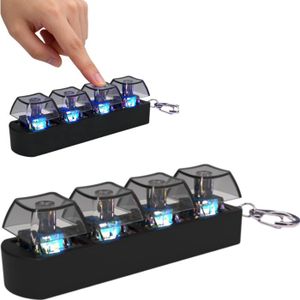Porte-clés Fidget Toys à Boutons 4 Couleurs – Clavier Clicker Décompression Linéaire, Noir, Gris-bleu, Gris Clair, Blanc