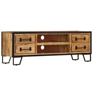 Tidyard Meuble TV Scandinave Meuble de Rangement avec 1 Compartiment et 1 Tiroir 90 x 35 x 48 cm en Ch/êne Massif