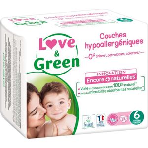- Pack 1 Mois 184 Couches Love /& Green Couches Taille 4 7-14 Kg