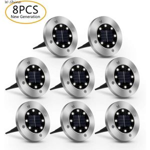 Lumi/ère Solaire Ext/érieur Blanc Froid 4 pack LED Lampe Solaire Au sSol 8 LEDs Spots Solaires Encastrables Etanche IP65 Pelouse Lumi/ère Pour Jardin Cour Terrace Pelouse Chemin Classe /énerg/étique A+++