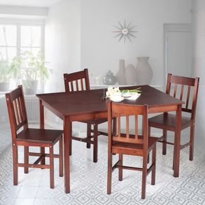Ikayaa Ensemble Meubles à Manger 1 Table 4 Chaises Bois De