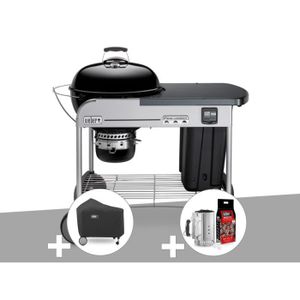 BARBECUE Barbecue à charbon Weber Performer Premium GBS 57 cm Noir + Housse + Kit Cheminée