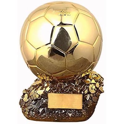 Champion Football cuivre argent massif trophée de la Coupe Titan Ballon  d'Or Football Fan Cheer leader Souvenirs résine artisanat Trophées Keepsake