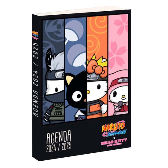 Agenda Scolaire Hello Kitty 2025-2026 - Format 18x14cm, Couverture Rigide | Avec Crayon, Stylo, Porte-clés - 1
