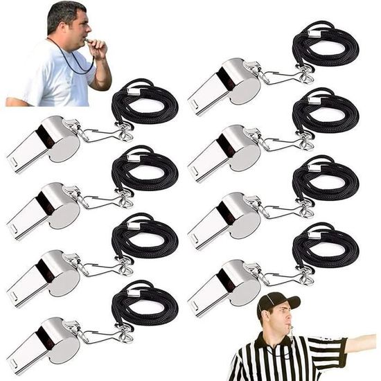 2 Sifflets En Acier Inoxydable Avec Cordon – Puissants, Clairs, Pour Sport Ou Survie