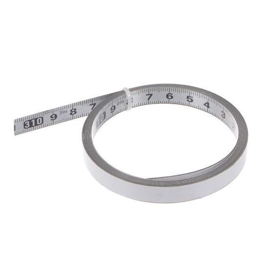Mètre Ruban Auto-Adhésif Acier Carbone 10mm X 4m - Ruban Métrique Blanc Droite à Gauche