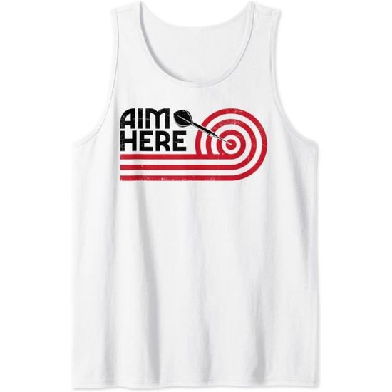 Aim Here Darts Players Bullseye Target Shooting Dartboard Débardeur