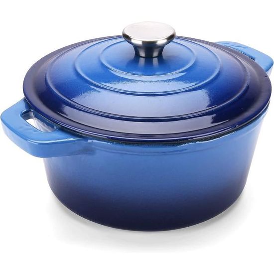 Cocotte Ronde En Fonte Émaillée 20cm Gris - 402202 - Casserole - Poêle