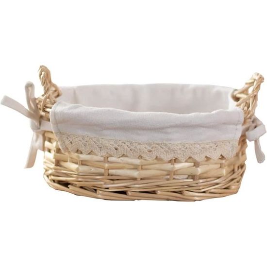 Bukora Plateau En Osier Lumineux Avec Doublure Rose