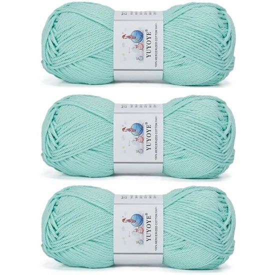 Lot De 7 Pelotes Coton Mercerisé Katia Capri - Vert Tendre, Idéal Pour Crochet Ou Tricot (n°2,5)