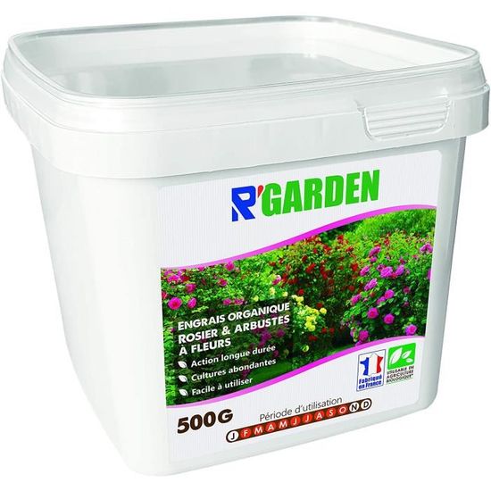 Engrais pour fleurs R’Garden | Engrais Organique Rosier et Arbustes à Fleurs | Engrais Ecologique | Fertilisant Naturel  42595
