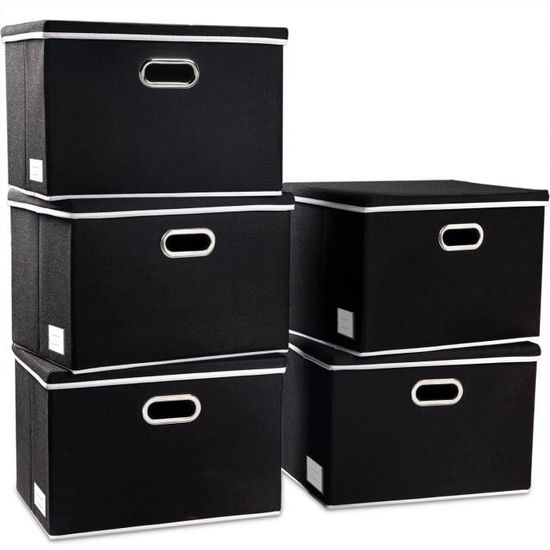 LOVE IT STORE IT Organisateurs Tiroir Lin 30x30x15cm - Lot De 2, Gris Chiné