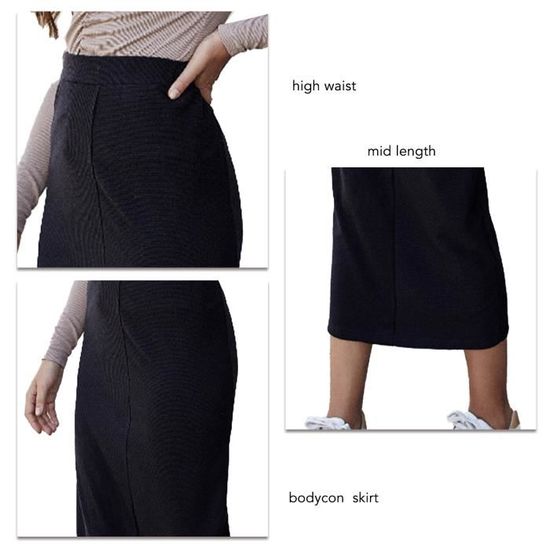 Jupe Noire Femme Taille Haute Wet-seal - Taille S, Style Limon Court, Occasion Très Bon état