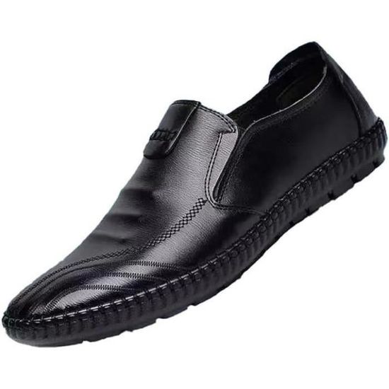 Mocassins Homme En Cuir Pleine Fleur – Semelle Caoutchouc Cousue Main, Fabriqués En Espagne
