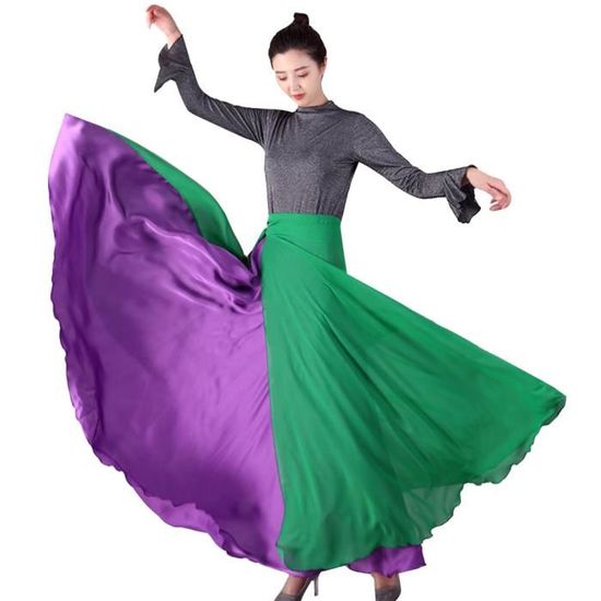 Jupe de Ballet Longue en Mousseline de Soie pour Femme Adulte, Costume de brev, Doux, Lyrique, Noir, Bordeaux, Bleu, Rose, Blanc  200000532