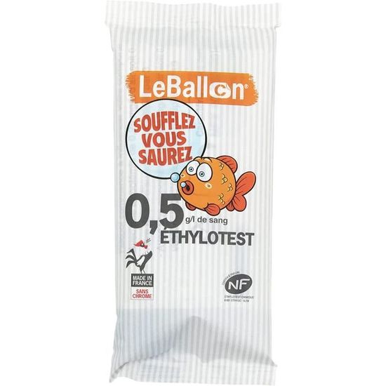 Lot De 20 Ethylotests Jetables Le Ballon - Norme NF, Seuil 0,5 G/L, Pour Dépistage Alcool
