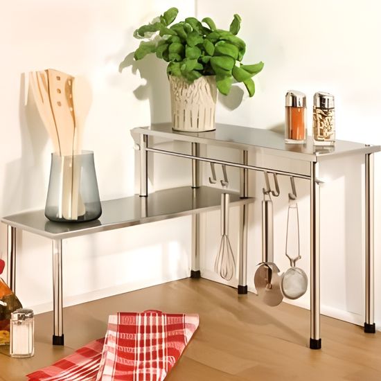 etagere d angle de cuisine avec 2 rayons cdiscount maison