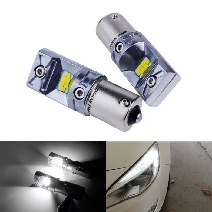 ANGRONG 2x 1156 BA15S P21W 1141 R5W R10W CSP LED Ampoules 10W Blanc Feux de Jour Recul Veilleuse arrière Clignotant 12v