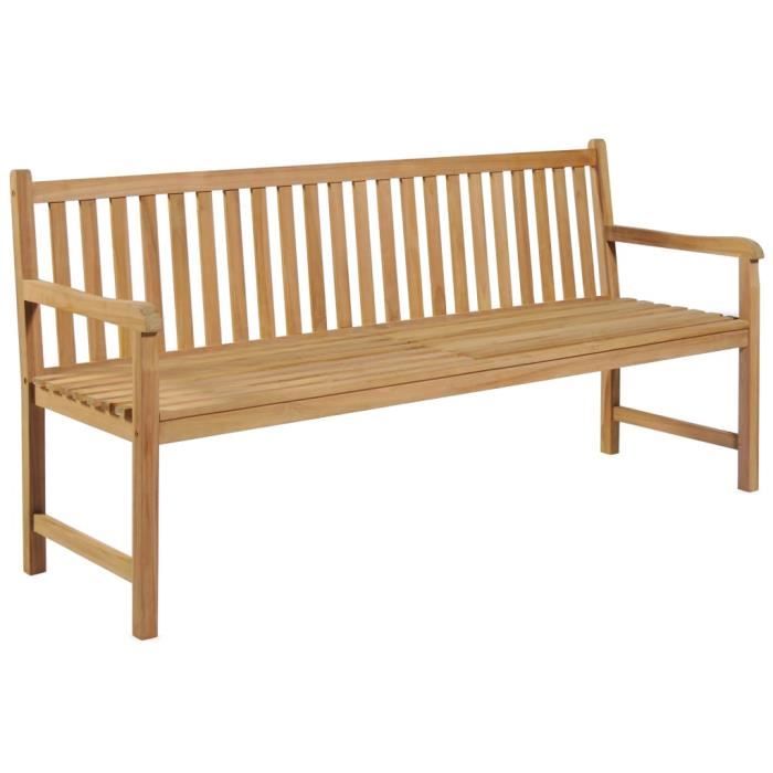 MILLIONTEK - Banc d'extérieur Teck massif 180 x 62,5 x 90 cm