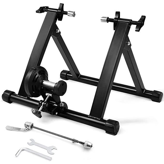 DREAMADE Entraîneur Turbo de Vélo Réglable pour Entraînement vélo, Support de Vélo Pliable, pour Roue 26-28- ou 700cc